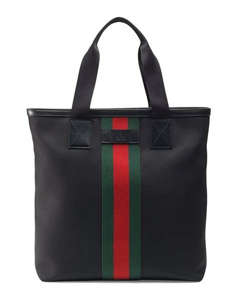 gucci small black tote bag|gucci black canvas tote bag.